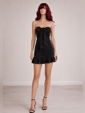 Blue Blush Black Halter Mini Dress